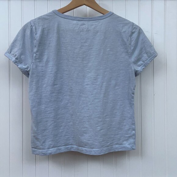 J.Crew Women's Light Blue Crewneck Short Sleeve Girlfriend Tee Organic Slub S - Picture 3 of 9